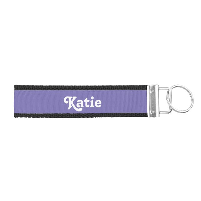 Simple Purple Personalized Custom Name  Wrist Keychain (Keys on Right)
