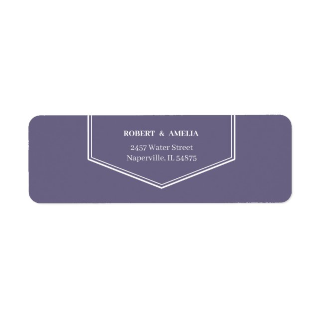 Simple Purple Personalized Return Address Label (Front)