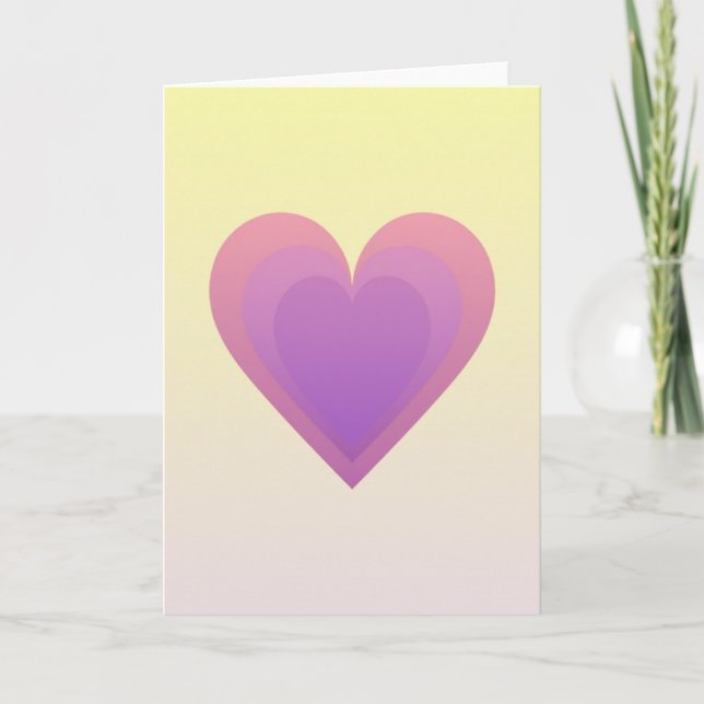 Simple Purple Pink Heart Card (Front)