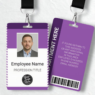 Simple Purple Professional Identification Badge