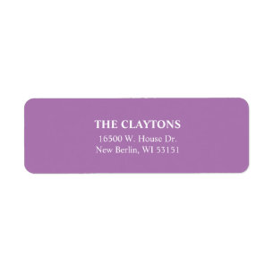 Simple Purple Return Address Labels