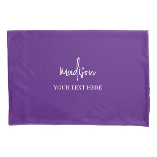 Simple Purple Signature With Text  Pillow Case