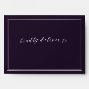 Simple Purple Silver Wedding Envelope
