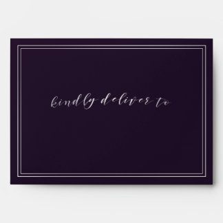 Simple Purple Silver Wedding Envelope