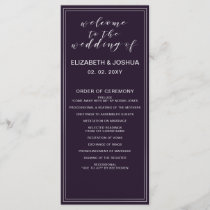 Simple Purple Silver Wedding programs