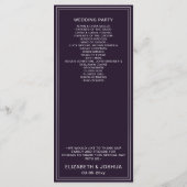 Simple Purple Silver Wedding programs (Back)
