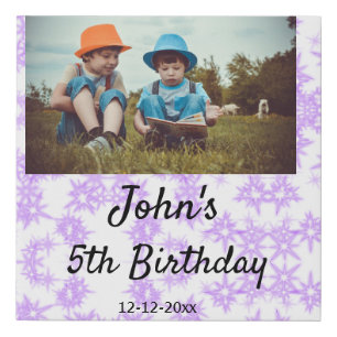 simple purple sparkle glitter birthday add your th faux canvas print