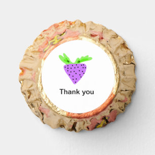 Simple.purple strawberry thank you add name custom reese's peanut butter cups