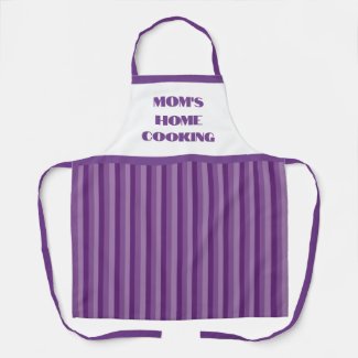Simple Purple Stripe Mom's Home Cooking Apron