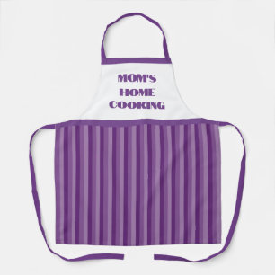 Simple Purple Stripe Mom's Home Cooking Apron