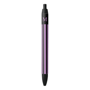 Simple Purple Striped Initial Pen
