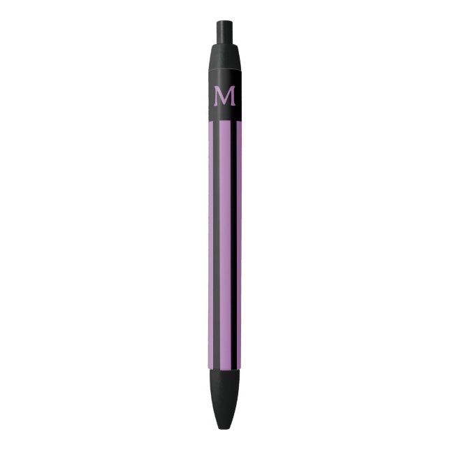 Simple Purple Striped Initial Pen (Front Vertical)
