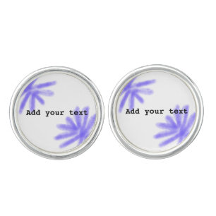 Simple purple watercolor add your text stars name cufflinks
