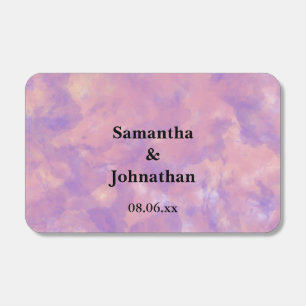 Simple Purple Watercolor Monogram Wedding Matchboxes