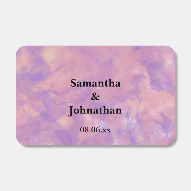 Simple Purple Watercolor Monogram Wedding Matchboxes (Front)