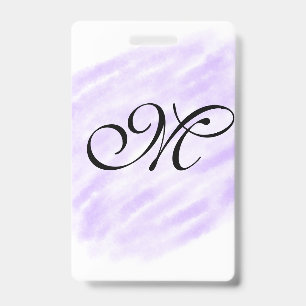 simple purple watercolor splashes pastel add name badge