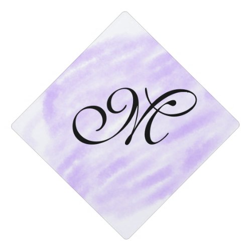 simple purple watercolor splashes pastel add name  graduation cap topper