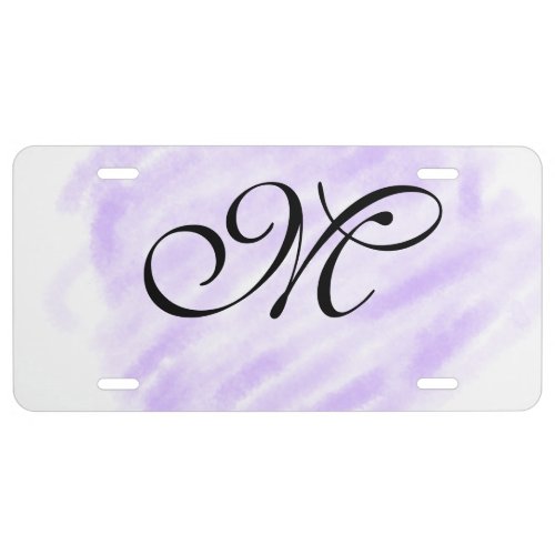simple purple watercolor splashes pastel add name  license plate