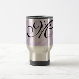 simple purple watercolor splashes pastel add name  travel mug
