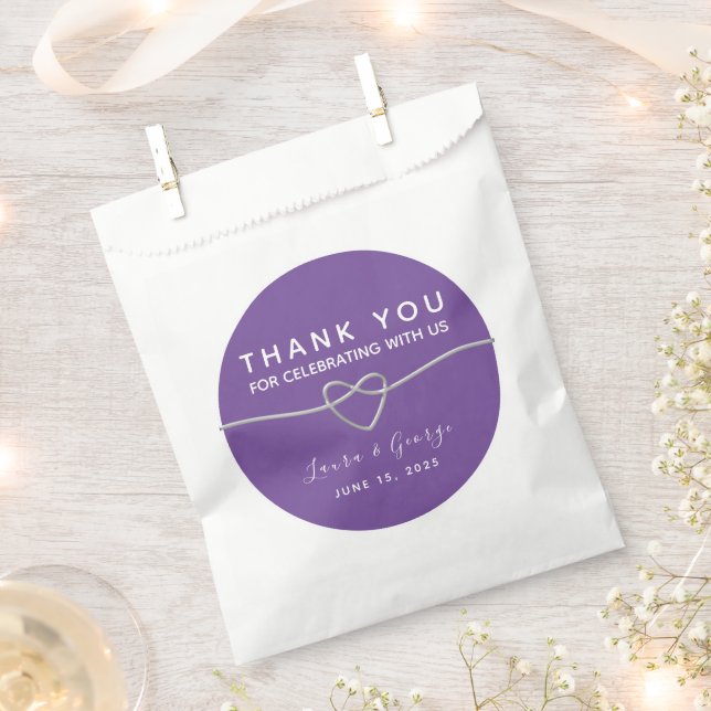 Simple Purple Wedding Favor Bag (Clipped)