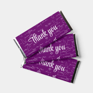 Simple Purple White Mathematics Thank You Hershey Bar Favors