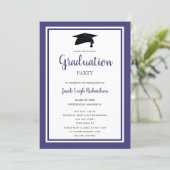 Simple Purple White Modern Graduation Party Invitation (Standing Front)