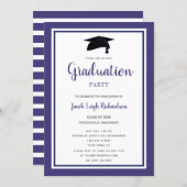 Simple Purple White Modern Graduation Party Invitation (Front/Back)
