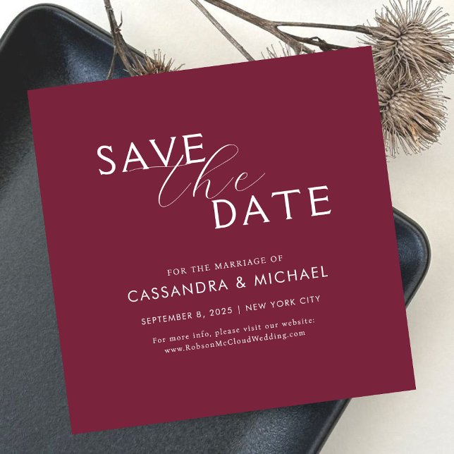 Simple Purple & White Typography Wedding Save The Date (Creator Uploaded)