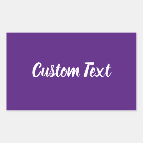 Simple Purple with White Script Text Template Rectangular Sticker