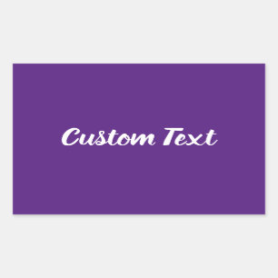 Simple Purple with White Script Text Template Rectangular Sticker