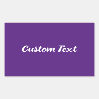 Simple Purple with White Script Text Template Rectangular Sticker