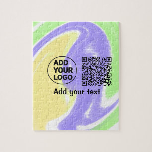 Simple q r code add logo scan code name te jigsaw puzzle