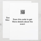 Simple Q R code scan business event template atext (Front/Back)