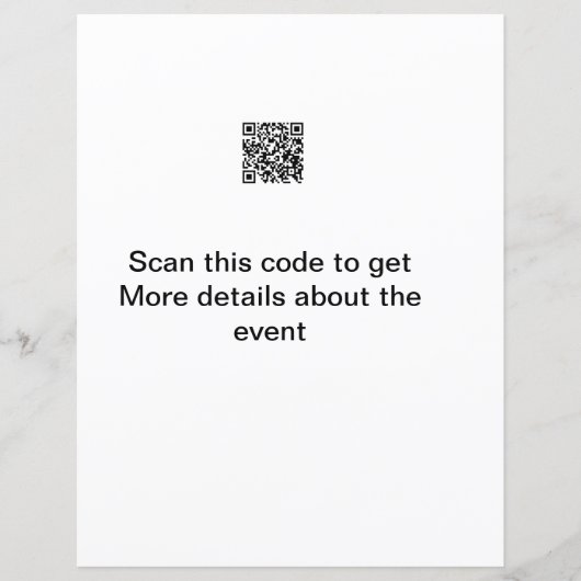 Simple Q R code scan business event template atext (Front)