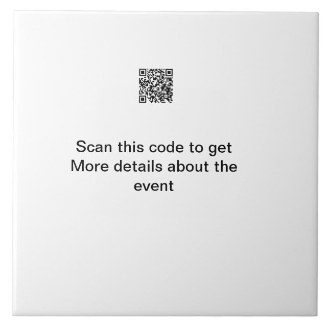 Simple Q R code scan business event template atext Ceramic Tile (Front)