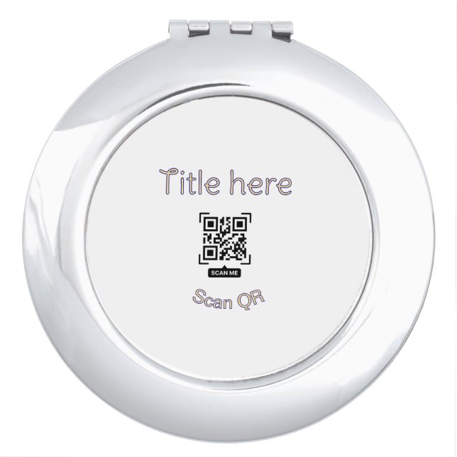 Simple Q R code scan business event template atext Compact Mirror (Front)