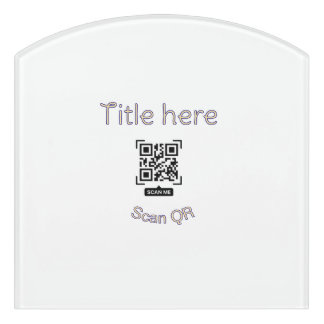 Simple Q R code scan business event template atext Door Sign