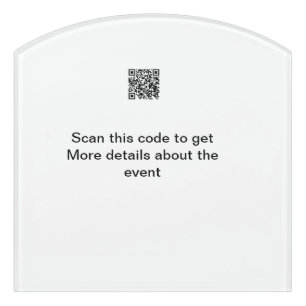 Simple Q R code scan business event template atext Door Sign