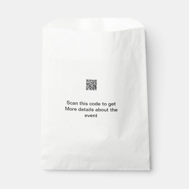 Simple Q R code scan business event template atext Favor Bag (Front)