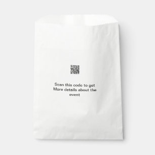 Simple Q R code scan business event template atext Favor Bag
