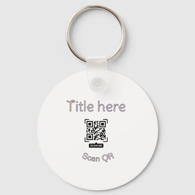 Simple Q R code scan business event template atext Keychain (Front)