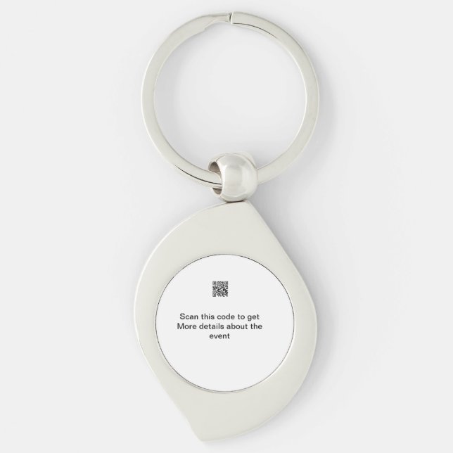 Simple Q R code scan business event template atext Keychain (Front)