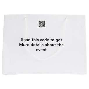 Simple Q R code scan business event template atext Large Gift Bag