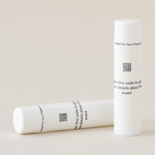 Simple Q R code scan business event template atext Lip Balm (Front)