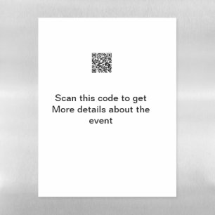 Simple Q R code scan business event template atext Magnetic Dry Erase Sheet