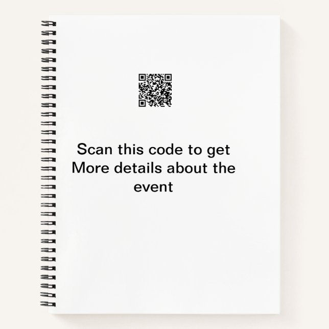 Simple Q R code scan business event template atext Notebook (Front)