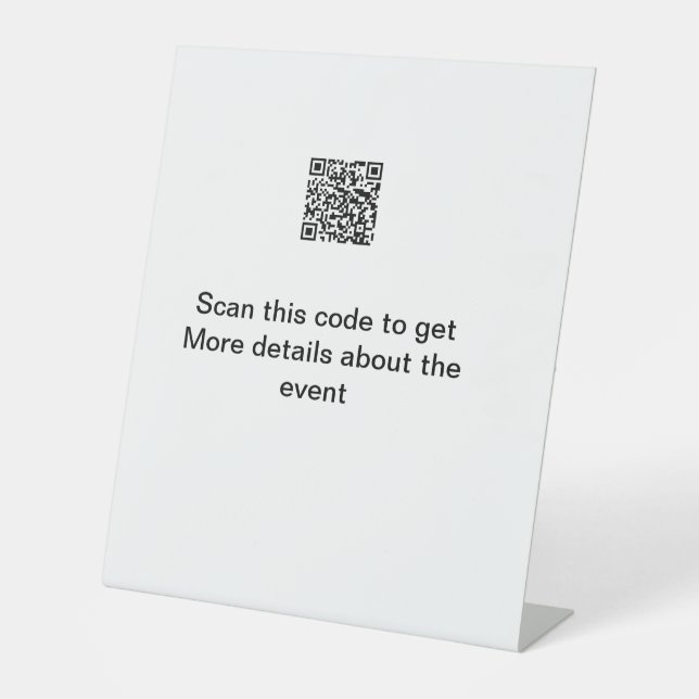Simple Q R code scan business event template atext Pedestal Sign (Front)