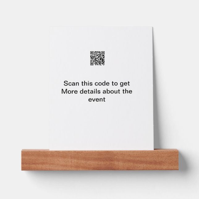 Simple Q R code scan business event template atext Picture Ledge (Front)