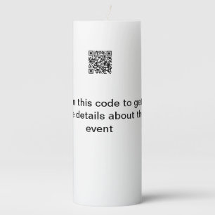 Simple Q R code scan business event template atext Pillar Candle