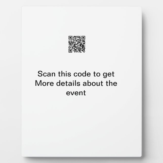 Simple Q R code scan business event template atext Plaque (Front)